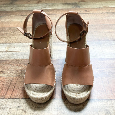 Treasure & Bond Camel Leather Wedge Espadrilles- Size 9.5 (see notes)