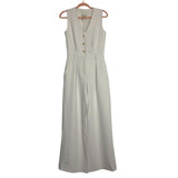 Abercrombie & Fitch Cream Button Front Jumpsuit- Size XS