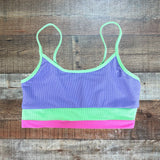 Beach Riot Periwinkle/Mint/Pink Color Block Ribbed Crop Tankini Top NWT- Size XL (we have matching bottoms)