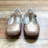 L'Amour Rose Gold Leather T-Bar Flats- Size 12 (see notes)