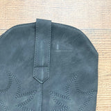Pink Lily Black Leather Cowgirl Boots- Size 8 (see notes)