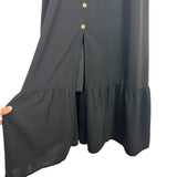 Dokotoo Black Smocked Bodice Faux Button Up Dress- Size S