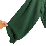 Tularosa Hunter Green Bubble Sleeve Knit Top - Size S (Sold Out Online)
