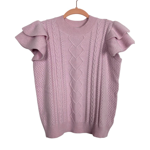 Cake For Dinner Light Pink Margie Ruffle Sweater Top NWT - Size XS