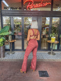 Free People CRVY 2nd Ave Open Back with Raw Hem Jumpsuit- Size 4 (sold out online)