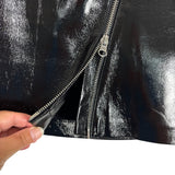 Zara Woman Black Front Zip Faux Leather Skirt - Size XS