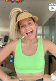 Alo Neon Green Ribbed Padded Sports Bra- Size S