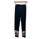 The Upside Black Drawstring Leggings with Colorblock Hem- Size 4 (Inseam 25")