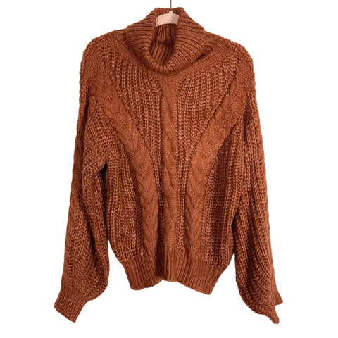 Entro Brown Knit Turtleneck Sweater NWT- Size S