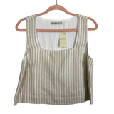 Abercrombie & Fitch Tan and Cream Striped Linen Top NWT- Size S (we have matching shorts)