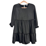 Candidly Chan Black Satin Back Keyhole Dress- Size S