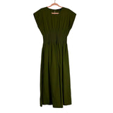 Madewell Olive Cotton/Linen Blend Smocked Waist Dress- Size M (sold out online)