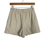 Steve Madden Cream Faux Leather Shorts - Size S (See Notes)