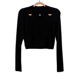 Vestique Black Cropped Front Cutout Sweater- Size M