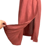 Amalie by Showpo Burnt Rose Linen Gathered Bodice with Side Slit Halter Dress NWT- Size 12