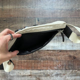 Varley Cream and Black Canvas Anita Belt Bag