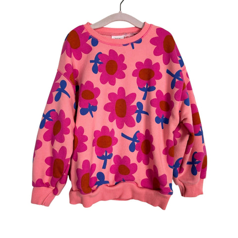 Zara Peach Floral Print Crewneck Top + Pants Set - Size 4 Years (See Notes)