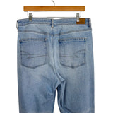 American Eagle Stretch Light Wash Distressed Mom Straight Jeans- Size 14 (Inseam 27.5”)
