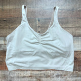 Lululemon White Cinched Front Built in Shelf Bra Cropped Tank- Size 12
