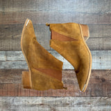 Marc Fisher Camel Suede Leather Booties- Size 8.5 (see notes)
