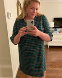 Draper James Green/Black/White Plaid Ruffle Sleeves Shift Dress- Size 18 (sold out online)