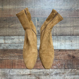 INEZ Tan Suede Leather Booties- Size 9