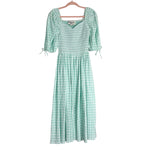 Jessakae Mint/White Gauze Gingham Smocked Dress- Size XS (we have matching boy shirt)