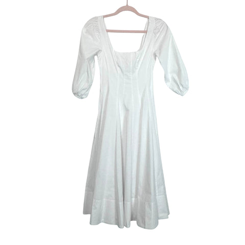 STAUD White Puff Sleeve Dress- Size 0 The Saved Collection STAUD White Puff Sleeve Dress- Size 0 The Saved Collection