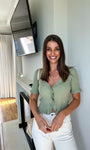 Lovers And Friends Matcha Green Carissa Ruffle Sweater Top - Size S