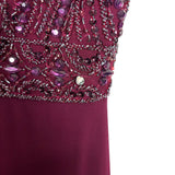 Rachel Allen Burgundy Beaded Gown - Size ~4 (Sold out online, See Notes)