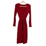 House of Harlow 1960 Red Ribbed Belted Sweater Dress- Size M