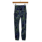 Lululemon Green/Black/Blue Marbled Leggings - Size 2 (Inseam 24")