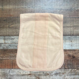 Mudpie White with Pink/White Striped Ribbon Set of Two Burp Cloths (sold as a set)
