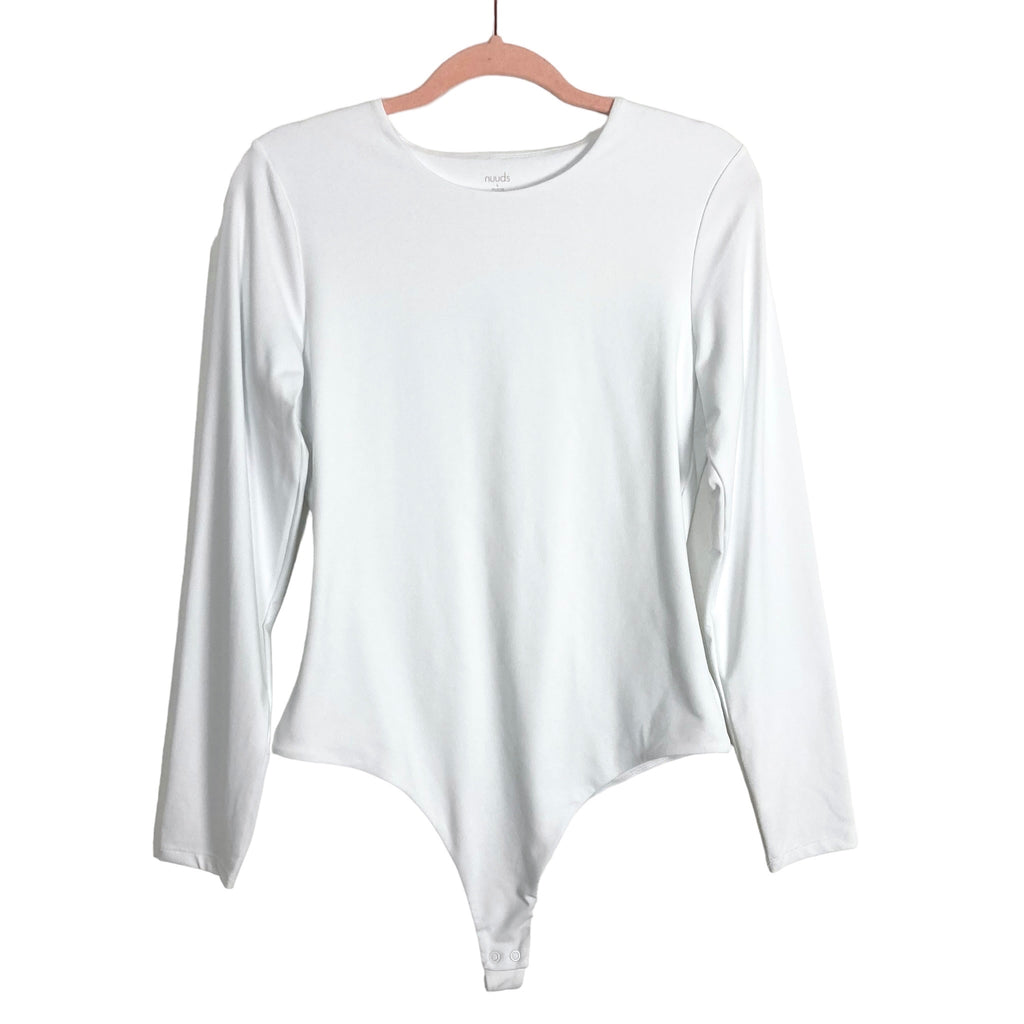 Nuuds White Long Sleeve Bodysuit- Size L – The Saved Collection