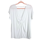 No Brand (Amazon) White Twist Back with Back Cut Out and Back Slit Tee- Size M (sold out online)