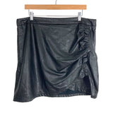 Amaryllis Black Faux Leather Bend and Snapped Fitted Skirt- Size 1XL (sold out online)