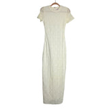 Pink Lily Off White Textured Back Slit Dress- Size S