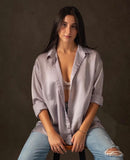 Missguided Silver Button Up- Size 4 Petite (see note)