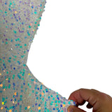 Saylor White with Iridescent Sequins and Side Cut Out and Slit One Shoulder Dress- Size S (sold out online)