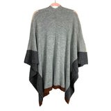Pink Lily Gray/Beige/Brown Color Block Poncho Style Cardigan- Size OS (sold out online)