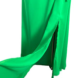 Sason Green One Shoulder Side Cutout Slit Dress- Size XL