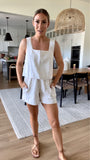 Abercrombie & Fitch Tan and Cream Striped Linen Top NWT- Size S (we have matching shorts)