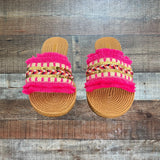 Bamboo Pink Sequin Sandals NWOT - Size 8.5