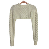 A.L.C. Cream Wool Blend Cable Knit Shrug Sweater- Size S