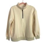 No Brand Cream Quarter Zip Fleece Lined Pullover- Size S