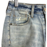 American Eagle Outfitters Light Wash Distressed Ripped Leg Hi-Rise Tomgirl Jeans- Size 00 Short (see notes, Inseam 24”)