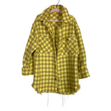 Zara Yellow/Mocha Houndstooth Frayed Hem Jacket- Size 6Y (see notes)