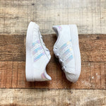 Adidas Ortholite White Iridescent Leather Sneakers- Size 7