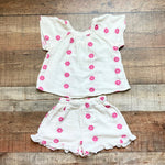 Zara Cream Pink Floral Print Shorts Set- Size 3-4 Years