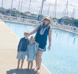 Cabana Life Navy Terry Cloth Cover Up Dress- Size XL